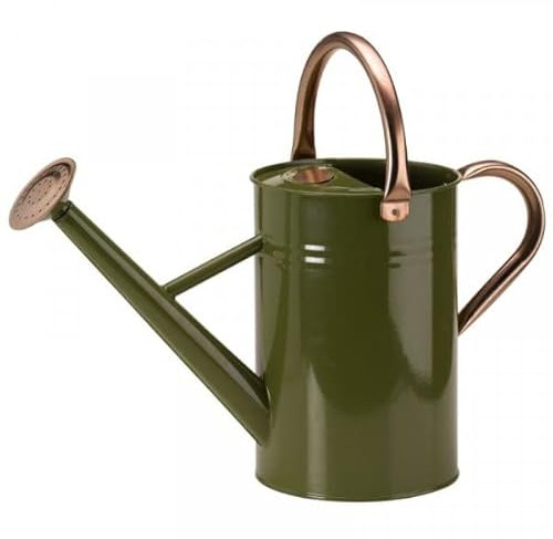 Garden Mile 4.5L Sage Green Metal Watering Can Outdoor Rust-resistant Galvanised Watering Can With Handle And Detachable Rose All Year Round Garden Plant Waterer Made From Steel