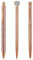 Faccito 3 Stylos à Bille en Or Rose Stylos à Bille en Métal Cristal Rétractable de Diamant à Encre Noire à Clic Paillettes pour Écriture Mariage Bureau École