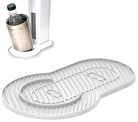 Mixcover weiße Silikonmatte für Sodastream Crystal kompatibel mit sodastream crystal 2.0, sodastream crystal 3.0 Tropfschutz Unterlage Soda Stream zubehör für wassersprudler