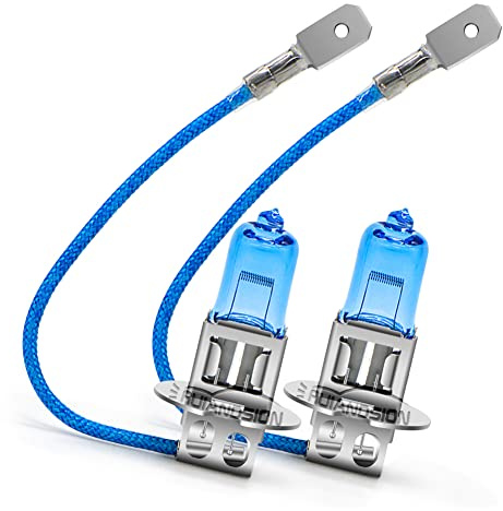 Ruiandsion 2pcs H3 Halogen Scheinwerfer Birne Nebelscheinwerfer 100W 24V Xenon Weiß 6000K 64151 12336 Glühbirnen