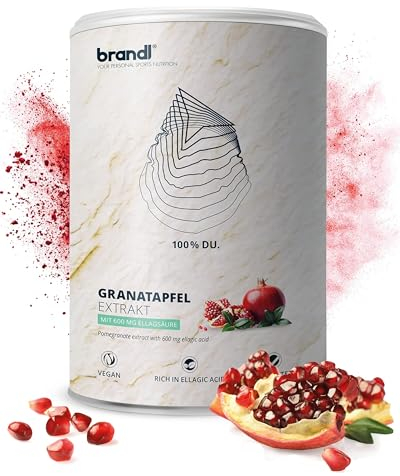Granatapfel Kapseln hochdosiert | 1.500 mg Premium Granatapfel-Extrakt pro Portion mit 40% mg Ellagsäure | 120 Kapseln 2-Monats-Vorrat by brandl®