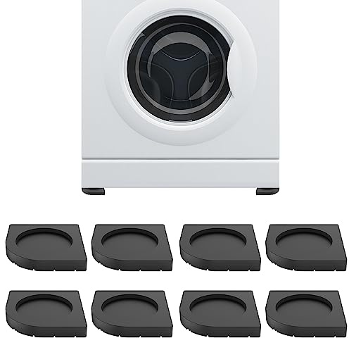Anti Vibration Pads, Washer and Dryer Anti Slip and Noise-Reducing Anti Vibration Mat, Universal Vibration Isolation Pads Protects Laundry Shaking Walking Pedestals - 8 PCS Washing Machine Foot Pads