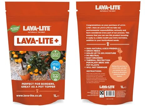 Jardinion Lava Lite Pflanzgranulat Lavagranulat 1l Grau | 100% natürlicher Lavastein, harmlos für Tiere, kein Bodenfrost im Winter
