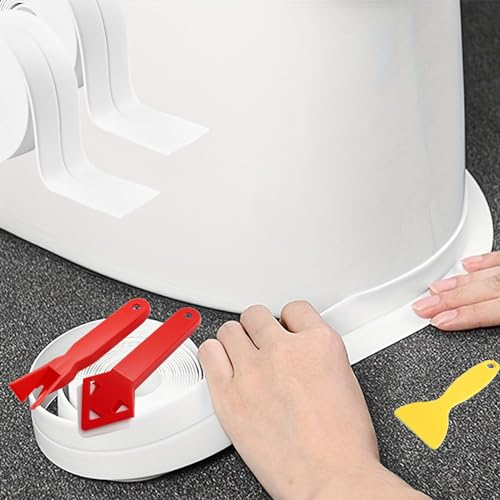 Dichtungsband Selbstklebend Wasserdicht, 2 Rollen Weiß Dichtband Selbstklebend Dichtungsband Wasserdicht für Küche, Toilette