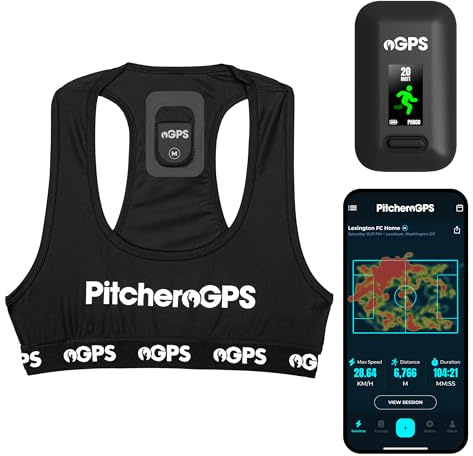 PitcheroGPS Player Tracker & Vest - Sports Performance Activity Tracker - Track 18 Key Metrics - Includes 60 Day Subscription Football, Rugby and Hockey Training & Fitness Accessories (Adult Medium)