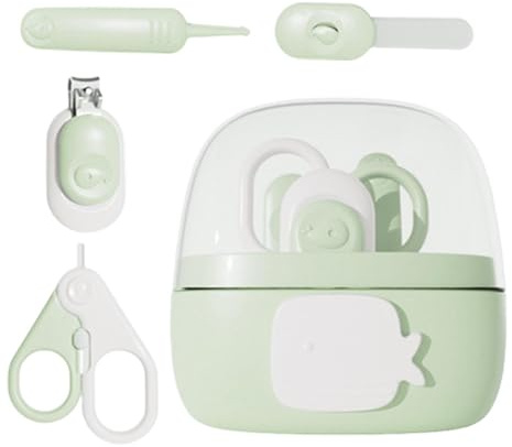 Uozonit Baby Nagelknipser Set, Baby Nagelknipser Set - 4 in 1 Nagelknipser mit Staubschutzdeckel - Pflegepflege Nagelschere Set Nagelschere Nagelpflege