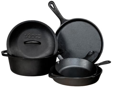 Lodge - Batería de cocina (hierro fundido, 5 piezas)
