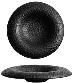 NEBE Assiette Assiette Creuse en céramique, Texture créative de Couleur Unie, Assiette à Dessert, Assiette à Salade, Assiettes à pâtes, Assiette Froide, Vaisselle Vaisselle(B 8.6 inch)