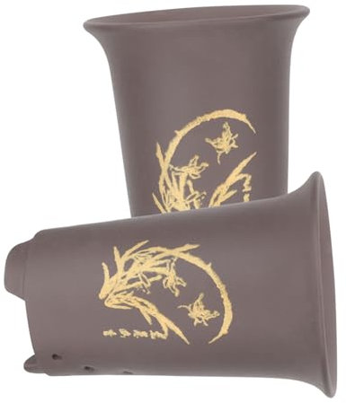 Gogogmee Lot De 2 Pots À Orchidées en Céramique De Style Rétro avec Drainage pour Plantes Dintérieur