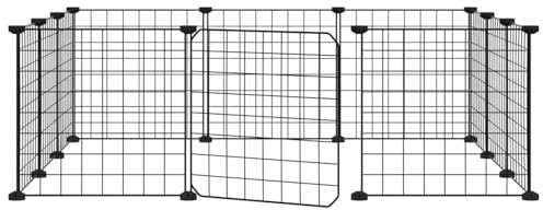 CLALER 105x105x35cm Freilaufgehege Kleintiere, Meerschweinchen Gehege, Gehege für Kleintiere, Schildkröten, Kaninchen, mit Tür, Stahl