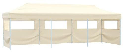 ShGaxin Carpa Plegable Pop-up con 5 Paredes Laterales 3x9 m Crema, Carpa Playa, Cenador, Toldos Playa, Pergola Playa, Toldo Exterior, Pergolas De Jardin - 44975