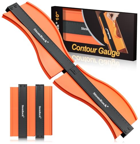 Shape Gauge Ruler Marking Tools 2pcs, 10+10 inch Laminate Flooring Shape Measuring Tools, Carpenter Gadgets for Men, Dad Boyfriend Mens Gifts for Christmas, Stocking Fillers for Him from Daughter Son