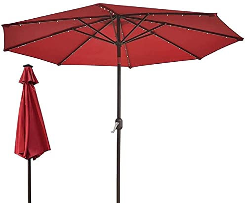 Parasols Sun Parasol Umbrella Garden Parasols 2.5M Crank Solar Light Umbrella Market Patio Outdoor LED Umbrellas Self Charging LED Garden Umbrella umbrella