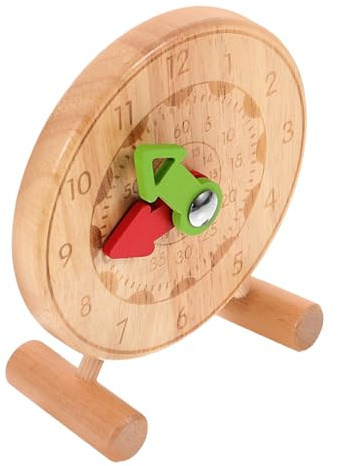 YARNOW Wooden Cognitive Clock Mini Plaything for Boy Girl Learning Education Toy for Toddlers
