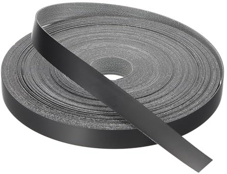 QUARKZMAN Nastro di bordatura nero 100 ft x 7/8 pollici Nastro in impiallacciatura preincollato per bordi flessibili in compensato con adesivo termofusibile per il restauro di mobili