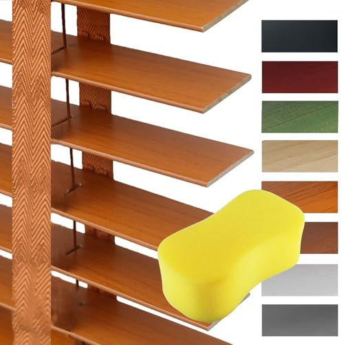 Wooden Window Blinds Blackout Wooden Shades Privacy Venetian Shutter Blinds 50mm Slats for Living Room Bedroom Office(Orange)