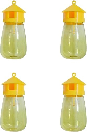 Alula777 Lot de 4 pièges à guêpes, éliminateur de guêpes de jardin, tueur de frelons réutilisable, dispositif de contrôle de la maison, dissuasif
