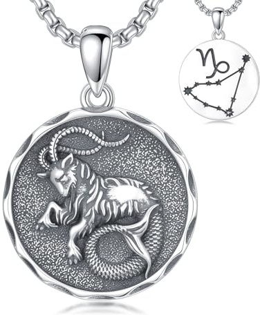 PROESS Sternzeichen Halskette 925 Sterling Silber Sternenkonstellations Anhänger Horoskop Astrologie Schmuck Ideales Geburtstags Geschenk für Männer Frauen Weihnachten