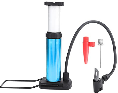 ZIXINNKC 5 Farben Mini-Fahrradpumpe Tragbare Motorrad-Fußpumpen aus Aluminiumlegierung (Blau)