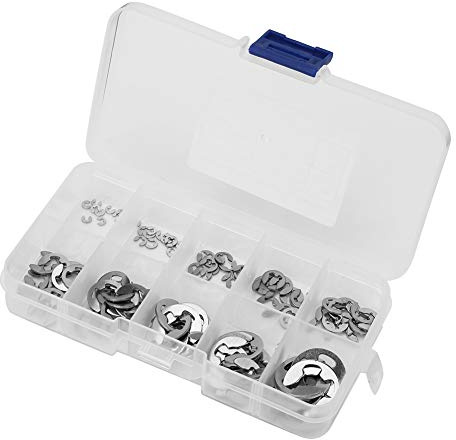 DAN&DRE 120 Pièces 304 en Acier Inoxydable E Clamp/Holder Anneau de Retenue Kit de Circlips 1.5mm10mm