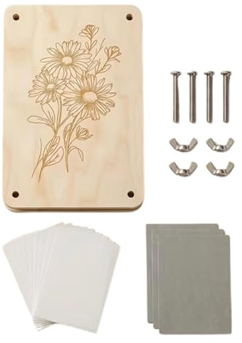Pressa per fiori, set di conservazione per bouquet, pressa per fiori in legno per adulti e adolescenti, album di ritagli, aule all'aperto, giardino, cortile, organizzatore artigianale