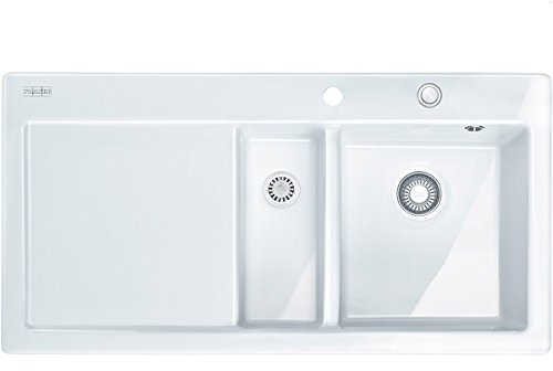 Franke Mythos MTK-651-I Lavabo sobre-encimera Rectangular Cerámico - Fregadero (Lavabo sobre-encimera, Rectangular, Cerámico, Blanco, 2 senos, Rectangular)
