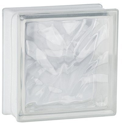 Design mattone di vetro nuvola chiaro lucido 19x19x8 cm - 10 pezzi