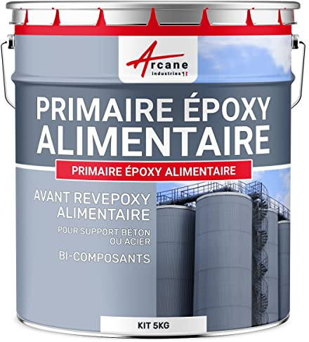 Primaire pour peinture alimentaire, cuve, béton, ou, acier, contenant des, aliments : Primaire époxy alimentaire - 5 kg - ARCANE INDUSTRIES