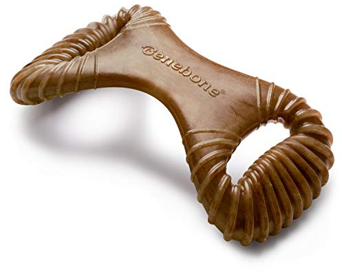 Benebone Dental Durable Dog Chew Toy for Aggressive Chewers, Real Bacon, Made in USA, Large