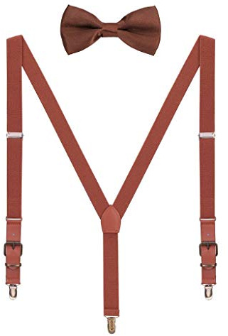 WANYING Hosenträger Fliege Sets für Damen Herren Jugendlichen Kinder Kleinkind Jungen Mädchen Partnerlook Y Form 3 Anti-Rost Clips Hosenträger Elastisch Verstellbar Classic