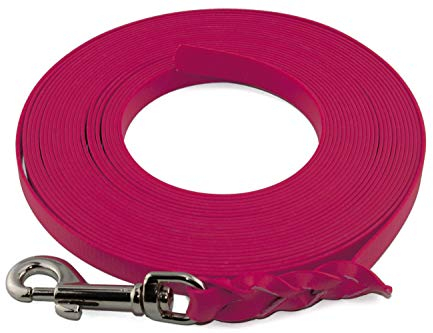 LENNIE Leichte BioThane Schleppleine, 9mm, Hunde 5-15kg, 20m lang, ohne Handschlaufe, Magenta, geflochten