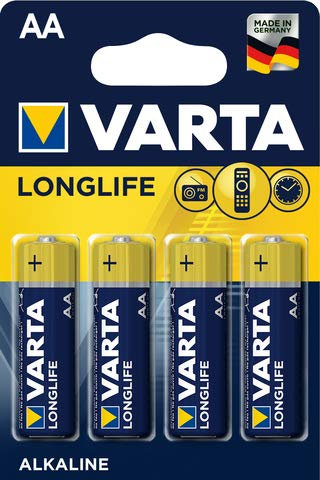 VARTA Lot de 4 piles LONGLIFE Mignon AA LR6 1,5 V 2600 mAh (4 pièces)