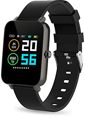 Easyteck Fitness tracker Uomo Donna cardiofrequenzimetro da polso Smart Watch contapassi polso donna Smartband Bambini Sportivo Bracciale per Xiaomi huawei iPhone samsung Impermeabile IP68 (Nero)