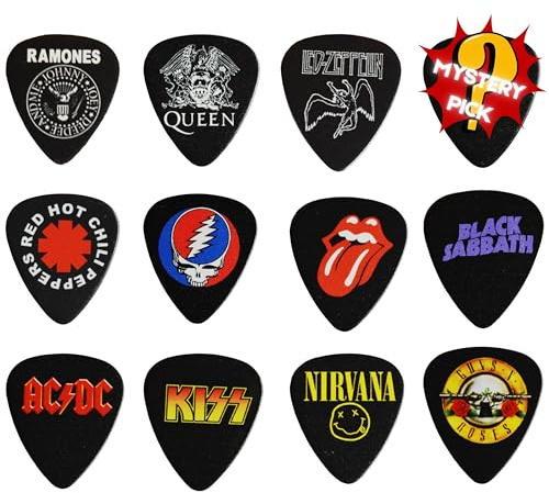 12 x Classic Albums Guitar Pick Set. Plectres de guitare pour chaque guitariste. Impression double face. Médiators pour guitare de 0,46, 0,71, 0,81, 0,88, 0,96 et 1,2 mm (Set 3)