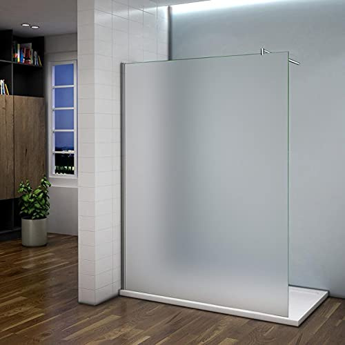 Mamparas de Ducha Panel Fijo Cristal esmerilado Antical 8mm - Barra 70-120cm - 140x200cm