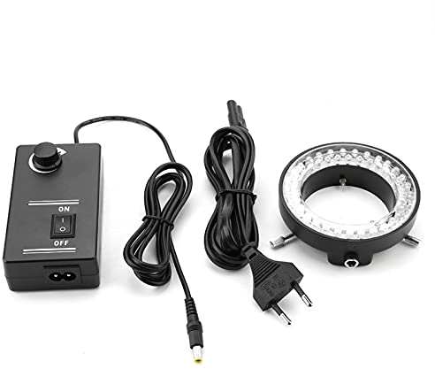 Lumière Annulaire de Microscope à LED 3,5 W, Lampe D'éclairage à LED pour Microscopes Luminosité de la Lampe Annulaire Réglable 100‑240 V(Réglementation européenne)