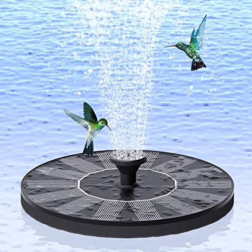 Yomisee - Fontana solare per esterni, 1 W, per esterni, pompa solare per laghetti da giardino, pompa per fontana galleggiante per laghetti da giardino, bagno per uccelli, contenitori per pesci