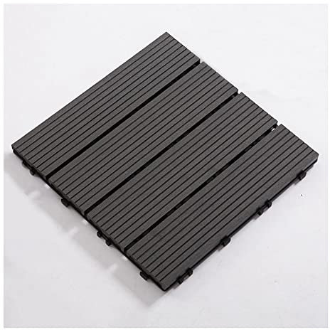 Baldosas de madera Azulejo De Cubierta Negro Azulejo De Piso De Madera De Plástico Impermeable Para Exteriores Para Todo Clima, Para La Decoración Del Jardín Del Patio Trasero Del Balcón Del Patio, Fá