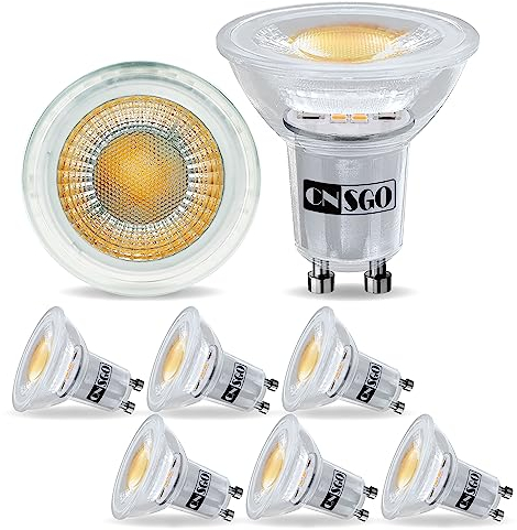 CNSGO GU10 LED Lampen Warmweiß 3000K, 3,5W Ersetzt 50W Halogenlampe, 385 Lumen, 38° Flimmerfrei Strahler, Abstrahlwinkel 360°, AC 230V Energieeffizient Reflektorlampen Nicht Dimmbar, 6er Pack
