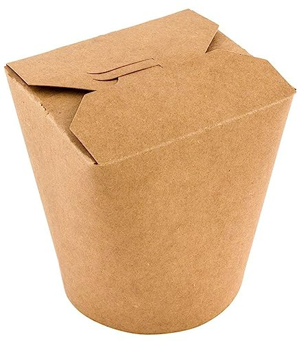Lot de 50 boîtes en carton marron imperméables et recyclables – Récipient alimentaire jetable pour aliments à emporter – Boîte à pâtes pour nouilles/pâtes/repas cuits (946 ml)