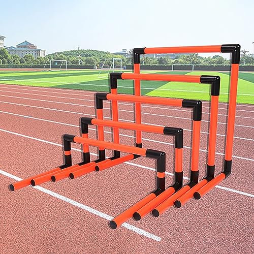 GLJTUO Set Mit 5 Fußball-Trainingshürden, PVC-Rohrhürden, Ausrüstung, Einfach Zu Montieren, Leichte Speed-Agility-Übungshürden Für Leichtathletik (Rot)