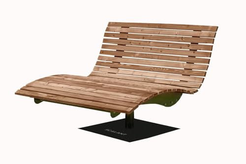 SCALANT Waldsofa Swing mit Auflage + Kissen, Thermokiefer, 360° drehbar, für 2-3 Personen, Sonnenliege, Wellenliege, Relaxliege, Himmelsliege, Liege für den Garten