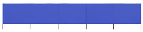Homgoday Biombo de 5 paneles de tela, 600 x 120 cm, color azul, para exterior, balcón, jardín, divisor exterior, separador exterior