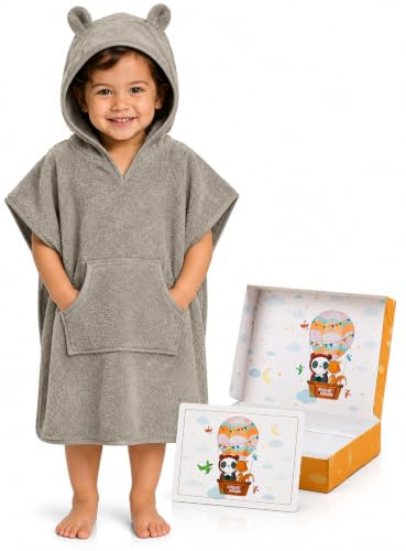 FUCHSUNDPANDA Fuchs&Panda® Badeponcho Kinder EXTRA warm, weich & kuschelig (100% Bambus) | Badeponcho Baby | Handtuch Poncho Kinder mit toller Geschenkverpackung (Mint-grün)