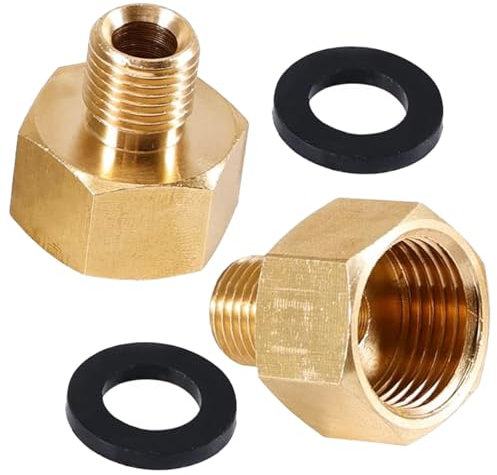 Lot de 2 adaptateurs de gaz 1/2 droit vers 1/4 gauche - Raccord de tuyau IG vers AG - Pour réchaud de camping, réchaud à gaz, cuisinière