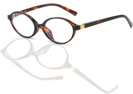 Guyod Ovale Kleiner Rahmen Retro Blaulichtfilter Brille Damen Herren | Katzenauge Blue Light Glasses Anti-Müdigkeit, Schlichter Kleine Cateye Blaulicht Brille für Handy Lessen Computer und TV