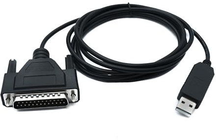System-S Câble DB25 180 cm RS232 IEEE 1248 mâle vers USB 2.0 Type A mâle