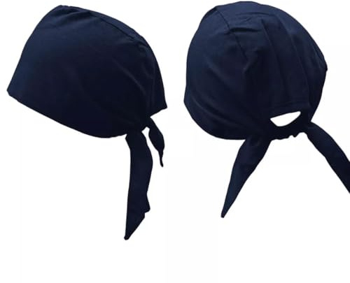 Estationeryhouse Indiska sikh punjabi patka huvudbonader, bomull cyklist skalle mössa, bandana hårwrap bomull med knytband baktill strängar, marinblå, one size