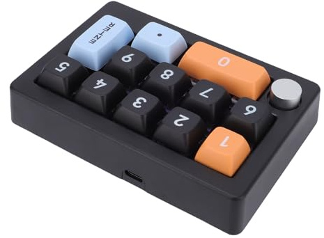 VBESTLIFE 12 Clavier de Jeu Mécanique clé, Une Main | Clavier Macro Programmable avec Rétro-éclairage RVB, Bouton de Joystick et Commutateurs Swappables Chauds (Black)