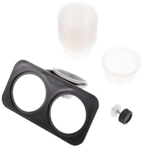 MINAOLULUS Contenedor para Lombrices para Mascotas Reptiles, Cuenco Doble de Plástico Negro Que No Ocupa Espacio, Adecuado para Alimentación de Lagartos y Tortugas